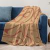 Fleece Blanket with Abstract Swirls Gray and Brown Cozy Throw Soft Warm Bed Blanket Sofa Cover Gift