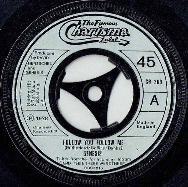 

7inch Record GENESIS - Follow You Follow Me CB309 Charisma 1978 UK Rock Used