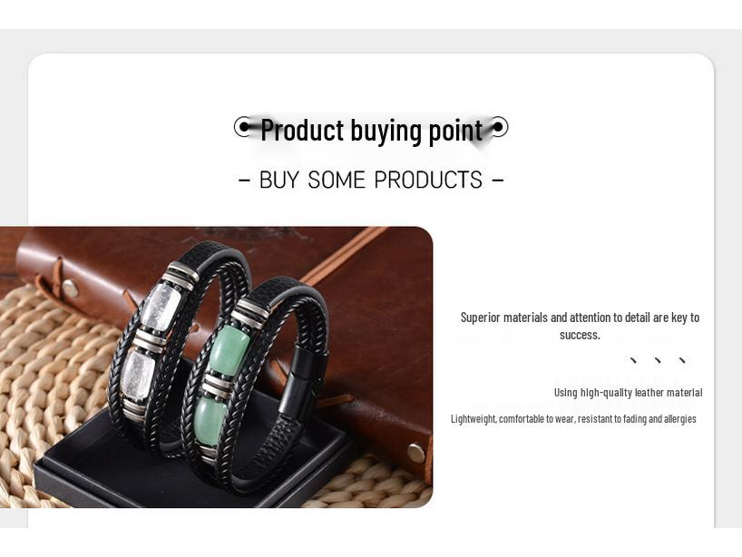 Men's Tiger Eye Woven Leather Bracelet - European & American Retro Style with Stainless Steel Handmade Jewelry.