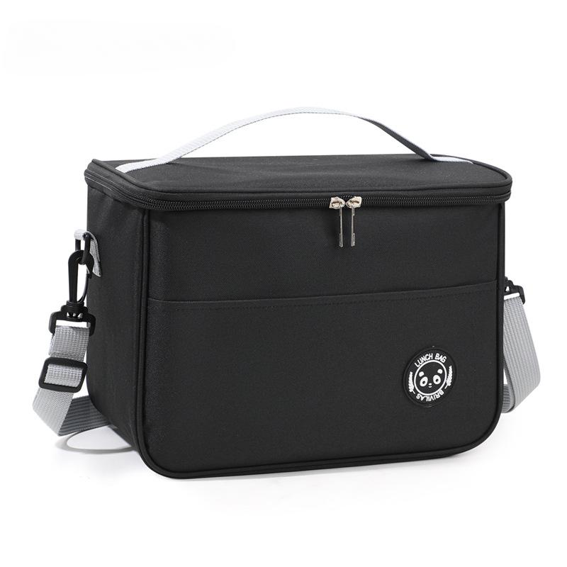 

Вместительная ручная сумка с плечевым ремнем, сумка-холодильник, утолщенная водонепроницаемая сумка для ланча для студентов 26*17cm чёрный