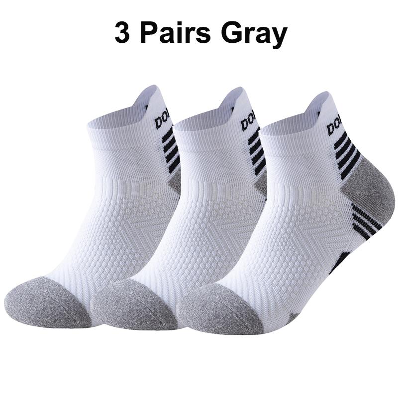 3 Pairs Marathon Running Socks Man Women Professional Sport Ankle Sock Fitness Thickened Cushioned Tube Low Cut Boat Short Socks
