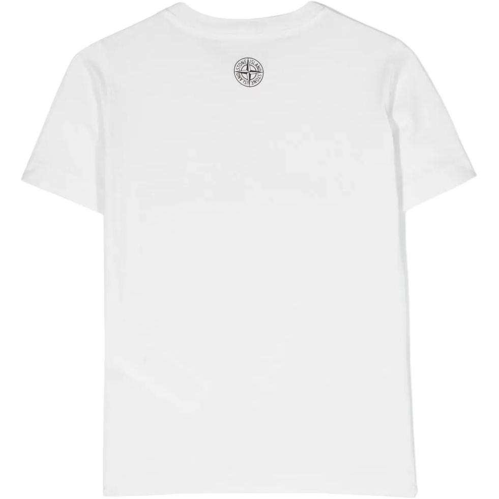 Stone Island T-Shirt With Letter Print Round Neck Cotton Short Sleeve Kids tops White 791621051-V0093