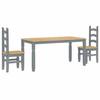 VidaXL Ensemble à manger Panama 3 pcs gris bois de pin massif, ensemble de table à manger, table et chaises de cuisine, 3345201