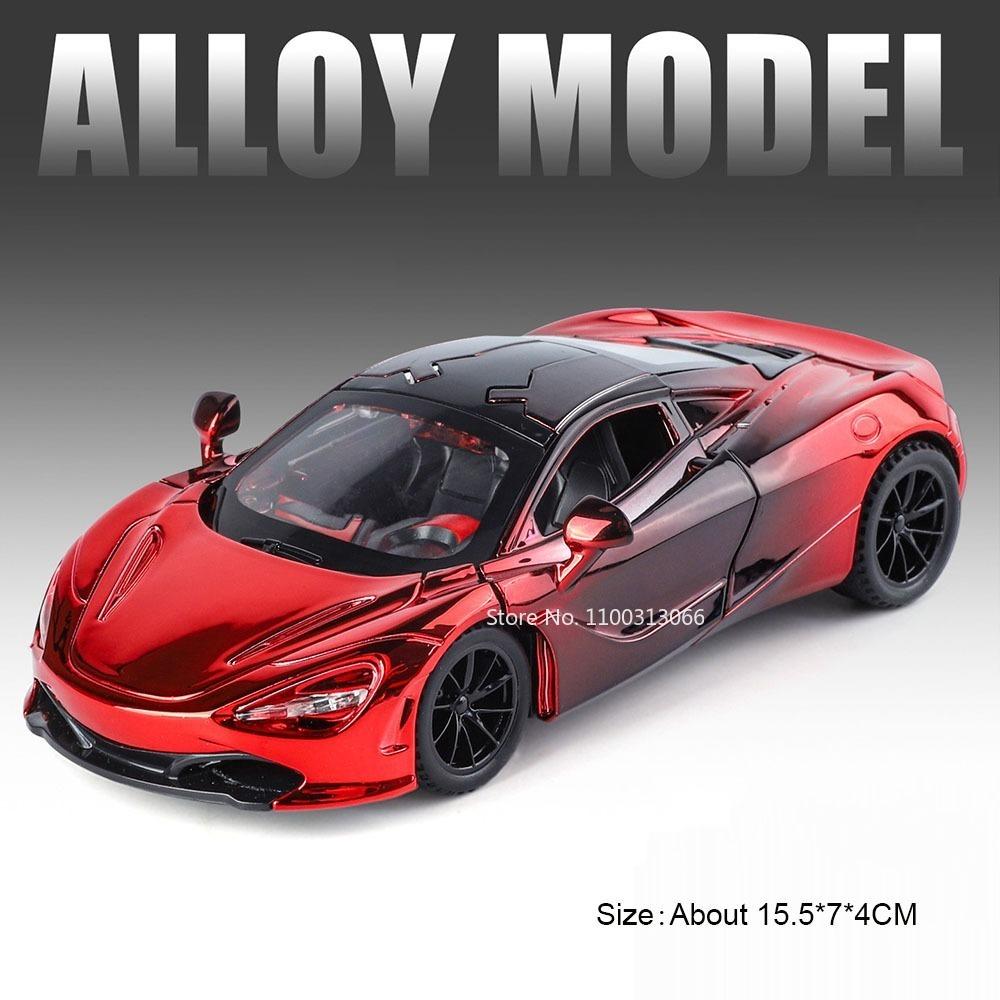 1:32 Lambor Mansory Revuelto 720S Cars Alloy Models Toy Rubber Tires Doors Opened Miniature Supercar for Boys Educational Toys