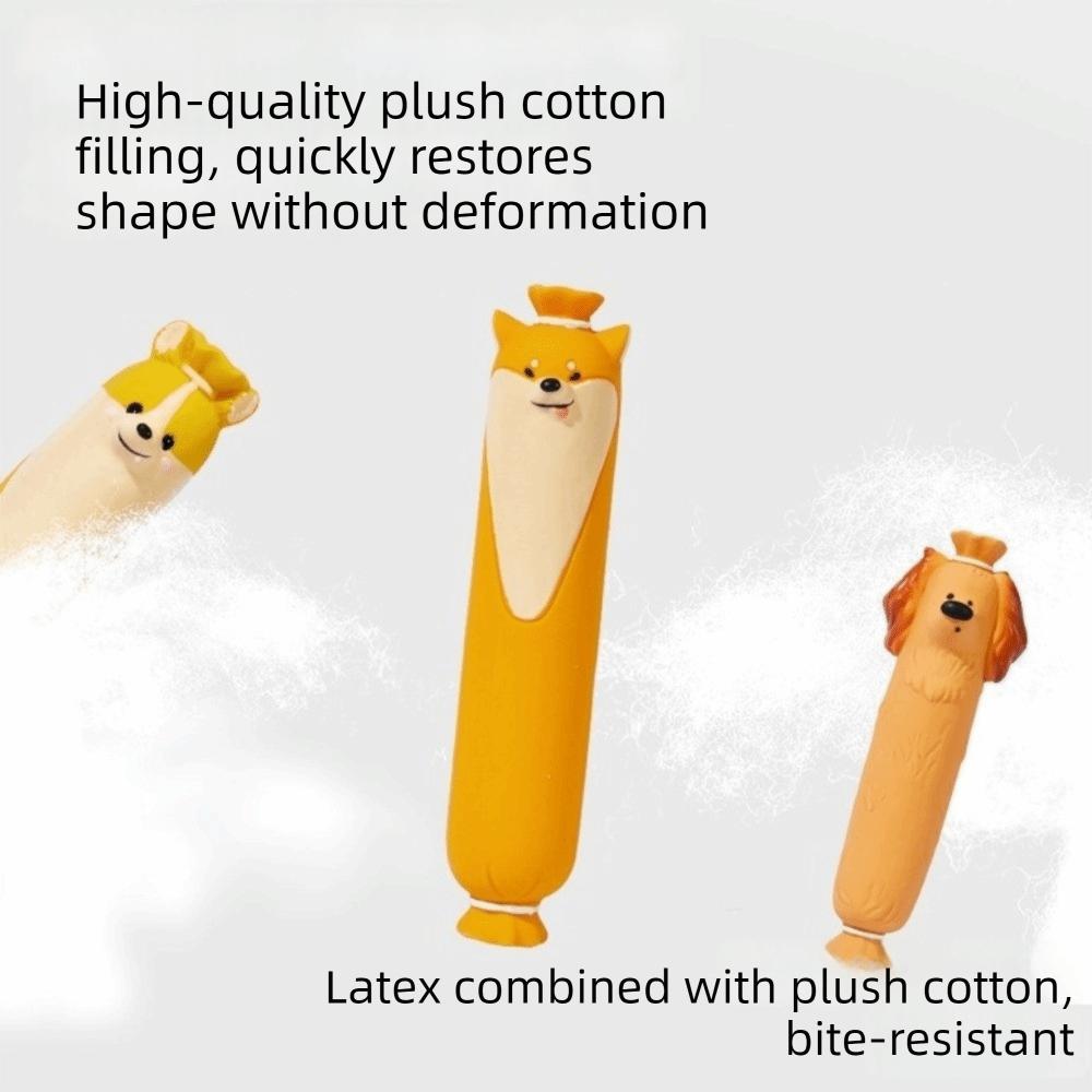 Latex Dog Chew Toy Squeaky Sound Imitation Sausage Sound-Producing Toy Bite-resistant Interactive Toy Relieve Boredom