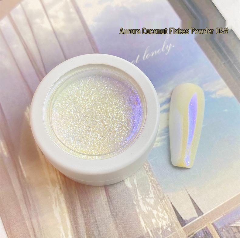 Aurora Iridescent Mermaid Nail Powder - 6 Color-Changing Shades, Internet-Famous Nail Decoration
