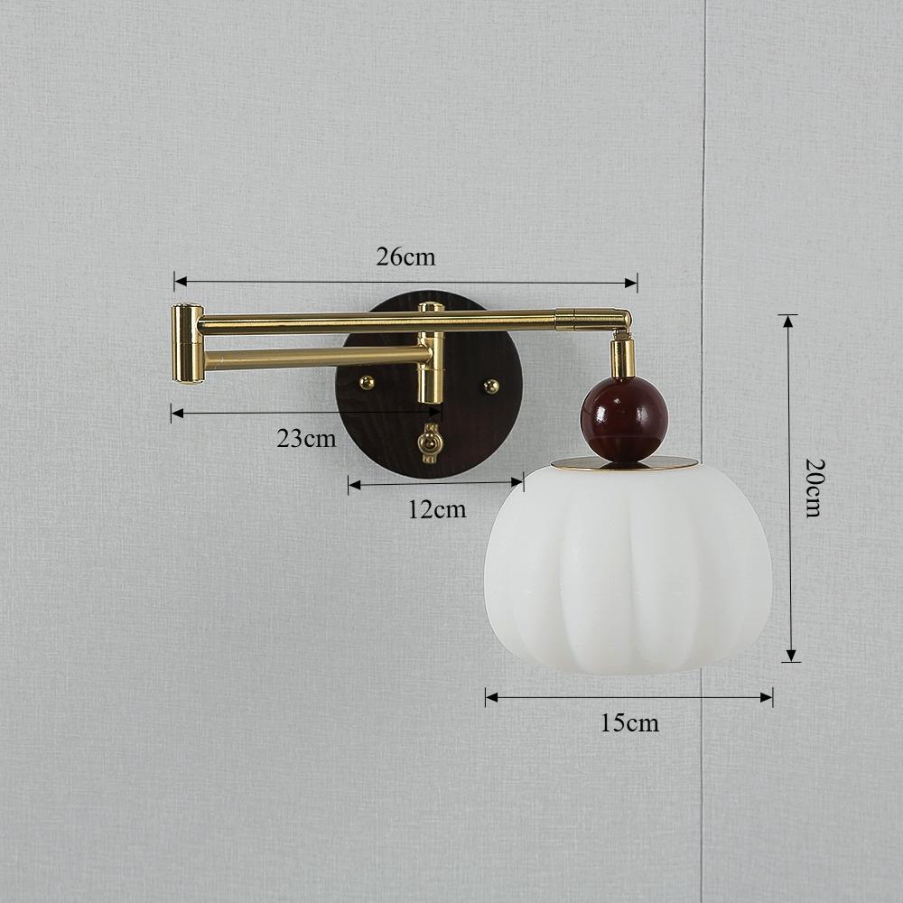 

Современные телескопические настенные лампы с поворотным кронштейном, лампа для чтения из массива дерева с выключателем, скандинавские складные вращающиеся прикроватные настенные светильники для спальни