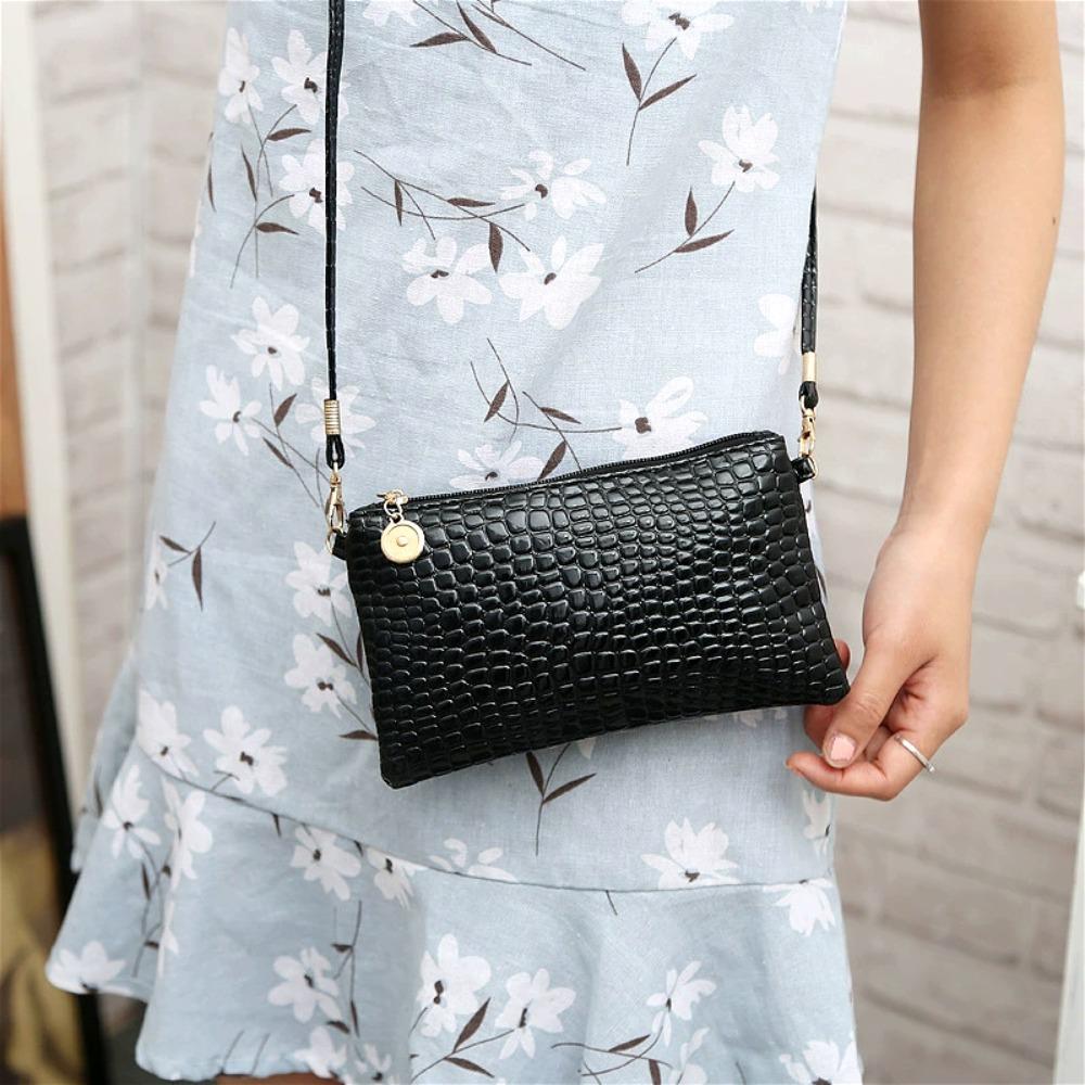 Fashion Crocodile Women's Bags Coin Purses Crossbody Bag Hardware Zipper Solid Color Texture Casual Simple Elegant Shoulder