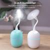 Umidificator de aer cu ultrasunete, portabil, USB, difuzor de uleiuri esențiale, purificator de mașină, aromă, anioni, ceață, cu lampă LED, lumină romantică