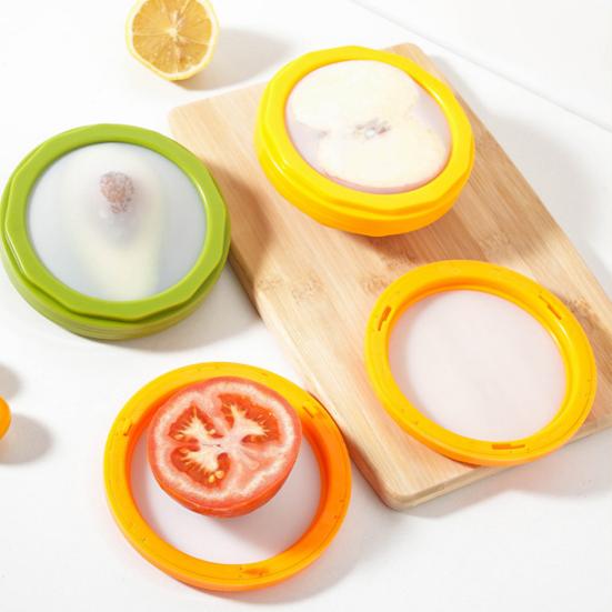 Avocado Saver Holder Onion Storage Container BPA-Free Fruit Vegetable Keeper for Fridge Space Saving Lemons Tomatoes Garlic Storage Containers