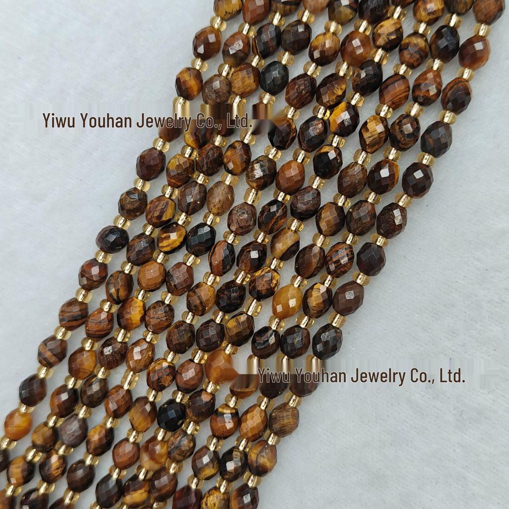 Handgefertigte facettierte Naturstein-Reiskörner, 6-8-10 mm für DIY-Schmuck