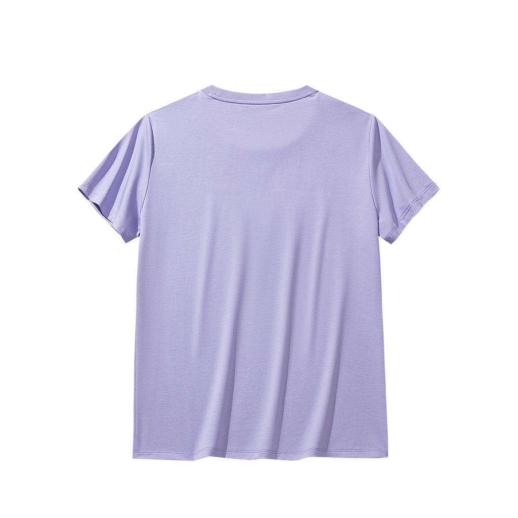 Anta Short Sleeve Knitted T-Shirt Summer 2026 Women tops Fresh-Purple 962628104-2