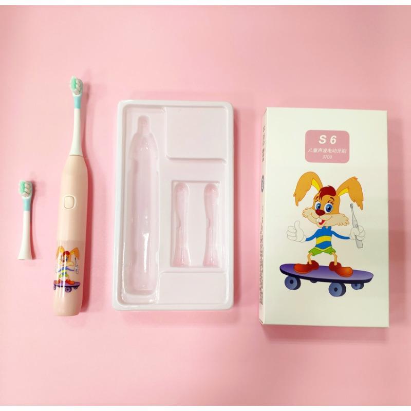 Детская электрическая зубная щетка Электрическая зубная щетка Детская звуковая электрическая зубная щетка розовый