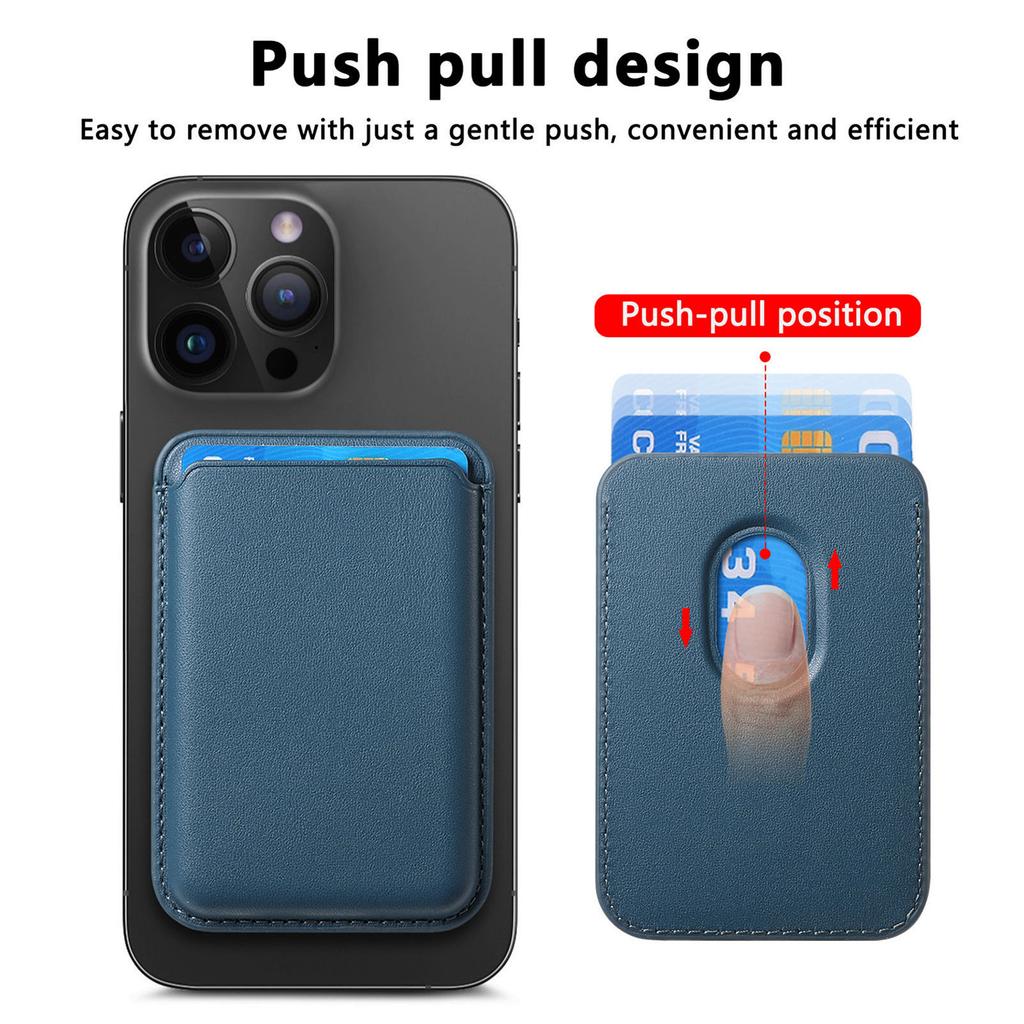 Official magnetic leather card bag, suitable for iPhone16 back sticker Magsafe magnetic card sleeve, plain leather Apple wallet.