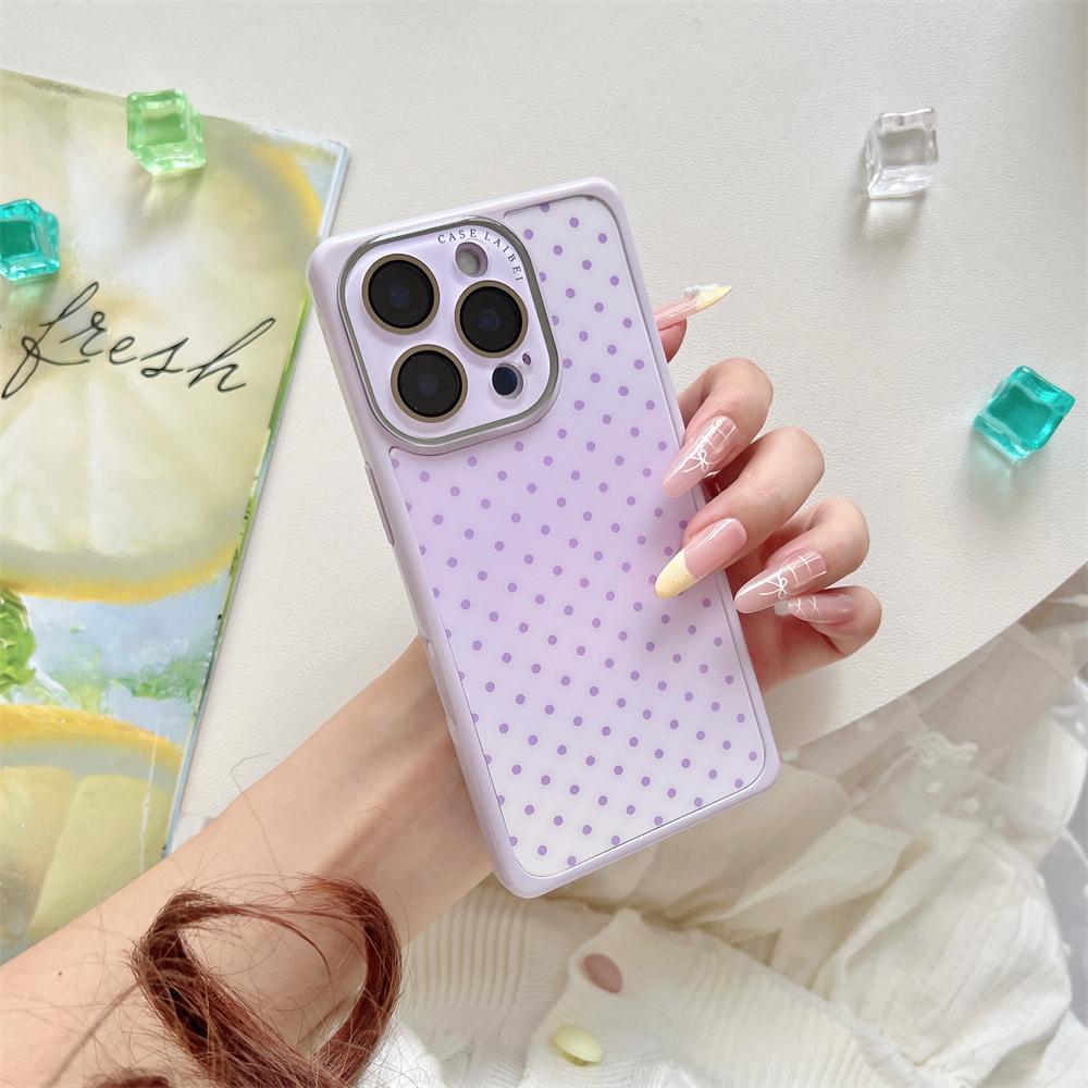 INS Cute Fashion Beautiful Polka Dot Phone Case For Apple iPhone 17 16 15 14 Pro Max 13 Camera Lens Protection Shockproof Cover