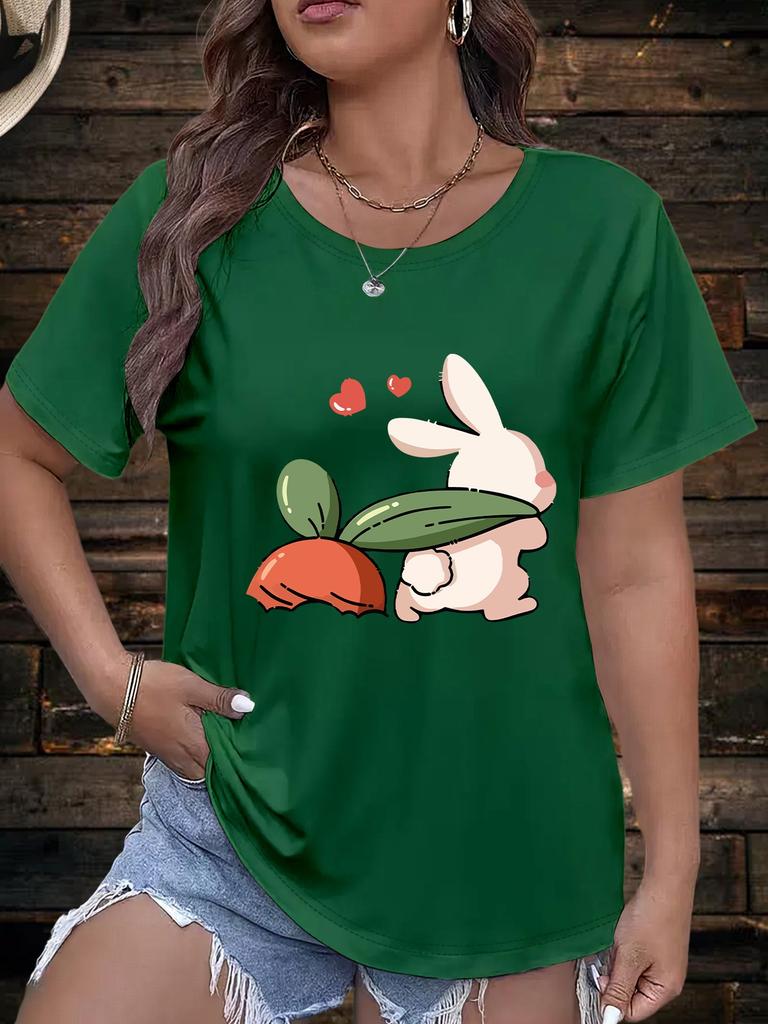 Fashionable Ladies round Neck Short Sleeve Pattern Print T-Shirt Stylish Casual Top for Women