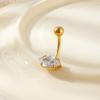 Geometric Navel Piercing Stainless Steel Body Jewelry Elegant Curved Barbell  Daily Wear
