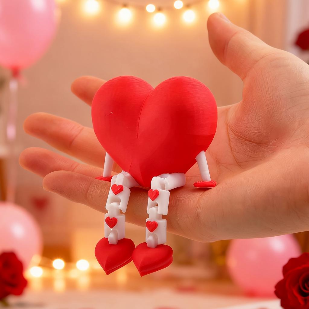 3D Printed Heart-Shaped Decorative Ornament, Shaped Desktop Desk Entryway Decoration, Valentine's Day Gift