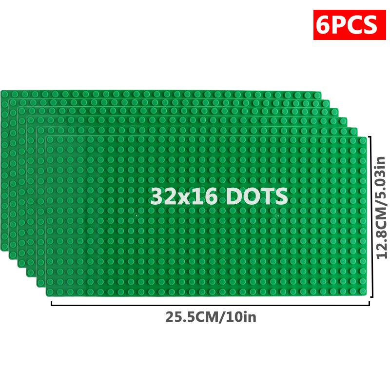 6pcs/set Base Plate 32*32 32*16 Studs Classic Figures Building Blocks Plates Bricks Baseplate Blocks Children Toys For Kid Gifts