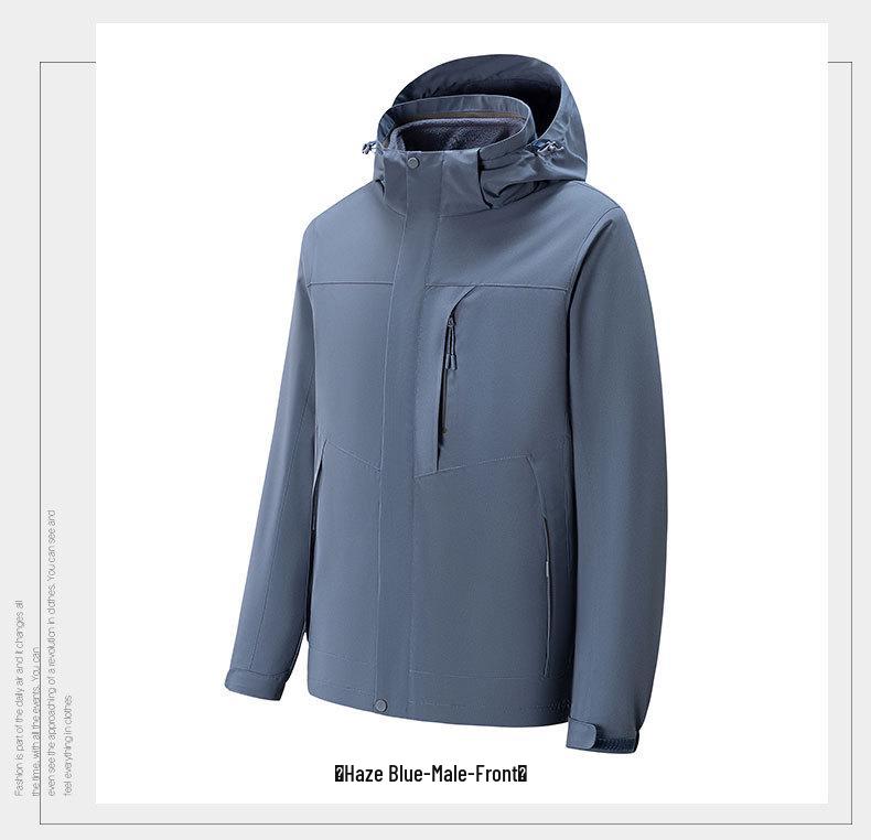 

Унисекс Водоотталкивающая Зимняя Куртка Три-в-Одном со Съемной Флисовой Подкладкой L