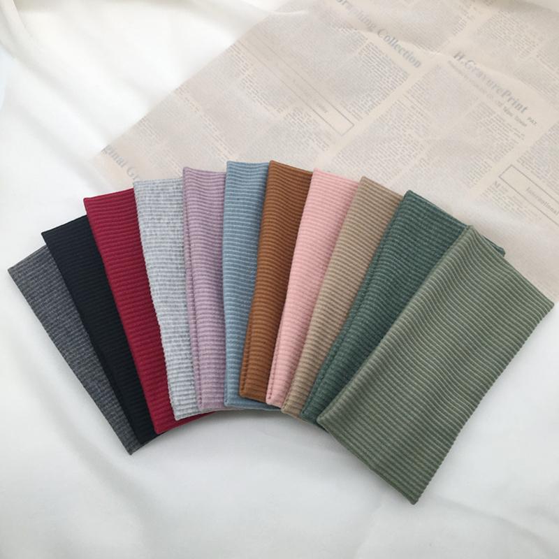 Mädchen Süßigkeitenfarbe Gestricktes Haarband Yoga Übung Schweißabsorbierendes Stirnband Faden Baumwolle Gesichtswasch Make-up Haarbänder