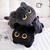 50-90cm Big Soft Black Cat Sleeping Pillow Stuffed Animals Grey Cat Bed Waist Cushion for Her Birthday Valentine's Day Gift Boy