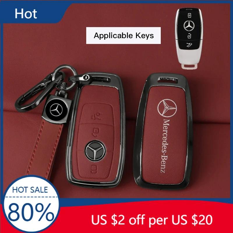 FIQ4 Hot 2025 Leather Car Key Full Case Protection Cover Shell Holder For Mercedes Benz AMG W204 W205 W203 W210 W211 W212 W124 W126 W