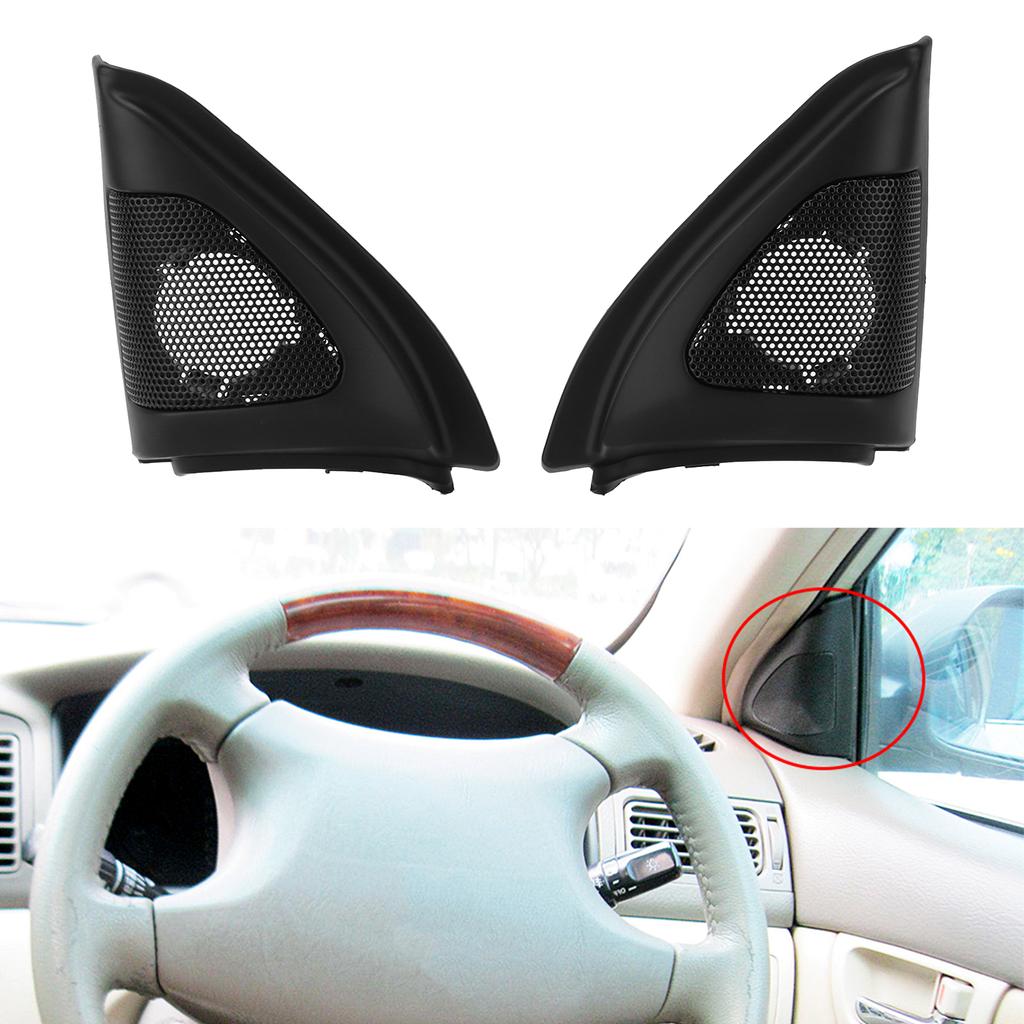 Pair Car Door Speaker Cover Audio Tweeter Trim Black Replacement for Corolla 2003?2006