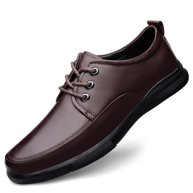 Autumn New Men’s Breathable Leather Loafers - Soft Sole Cowhide Casual Shoes for Middle-Aged Men