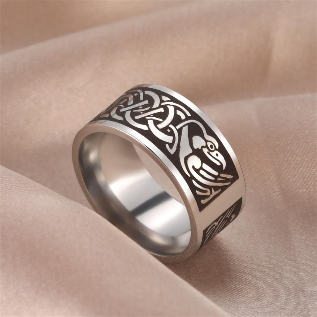 Punk Baum des Lebens Ring Edelstahl Vintage Wikinger Keltisches Knotenmuster Schmuck für Damen Herren Gothic Party Geschenk
