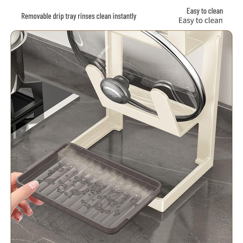 Multifunctional Kitchen Pot Lid and Spatula Rack