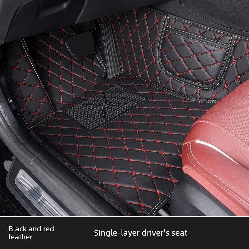 Dongfeng Fengshen E60 E70 Driver s Cabin Single-Piece Silk Loop Mat, Dedicated for the Driver s Seat, Full Coverage Car Mat Black and Red Single Layer [Main Driver]