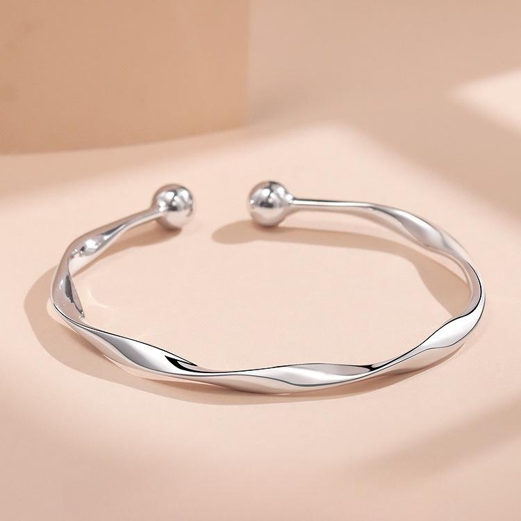 925 Sterling Silver Full-blown Flowers Bracelet For Women Original Texture Adjustable Solid Bracelets Light Luxury Party Jewelry