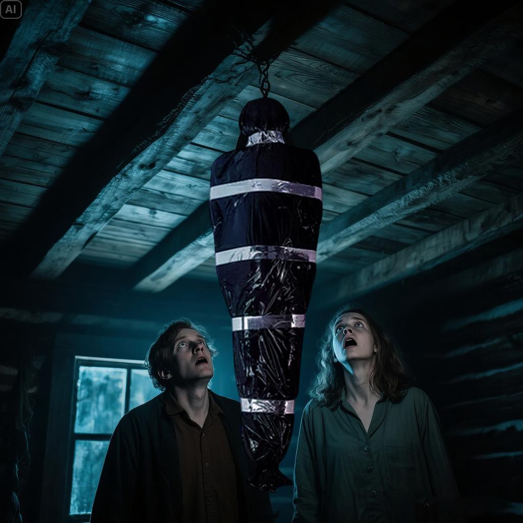 5ft Life-size Hanging Corpse Props, Scary Fake Corpse In Bag, Inflatable Hanging Corpse, Haunted House Indoor And Outdoor Decoration
