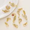 1/2Pcs/Pack 14/18K Gold Plated Inlaid Zircon Connector End Caps Fastener Clasps for DIY Jewelry Bracelet Making Accessories