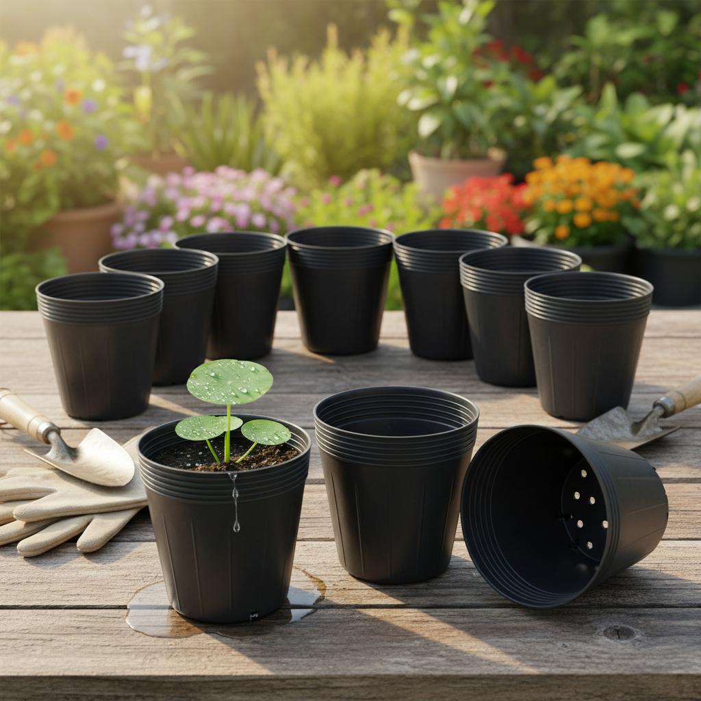 

100Pcs Seedling Pots With Hole Or Without Hole For Lotus Planting Durable PP Plastic A
