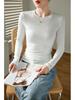 Women's High-Elastic Cotton Ribbed Crew Neck Long-Sleeve Base Layer Top - 2025 Autumn/Winter Collection