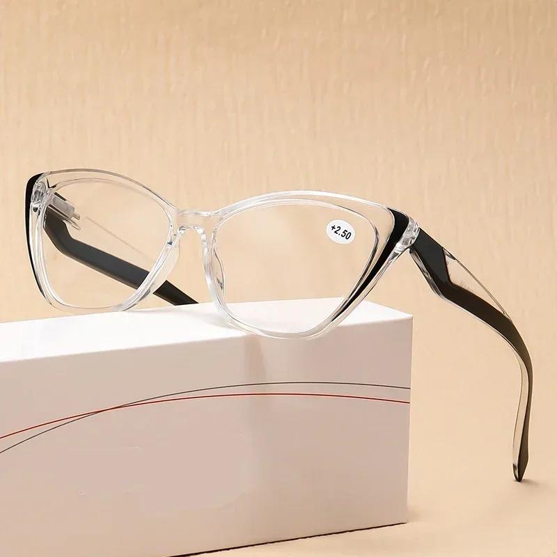 

Fashionable Cat Eye Presbyopia Glasses Ultra Light Comfortable Men Women Anti Blue Light Eye Protection Eyeglasses +1.0 To +4.0 +4.0