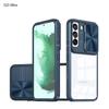 Protective And Stylish! Two-in-one Samsung S23 Ultra Phone Case In Trendy Colors Navy Blue Blue+pink Chinese Red Purple Olive Green Black Pink+green