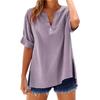 Women's Summer Tops Fashion Button Large Size Cotton and Linen Shirts
