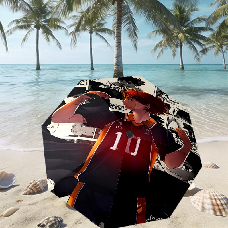 Haikyu Print Umbrella Automatic Opening/ Closing - Portable Foldable Design - Daily use for Travel/Outdoor - Gift for Birthday
