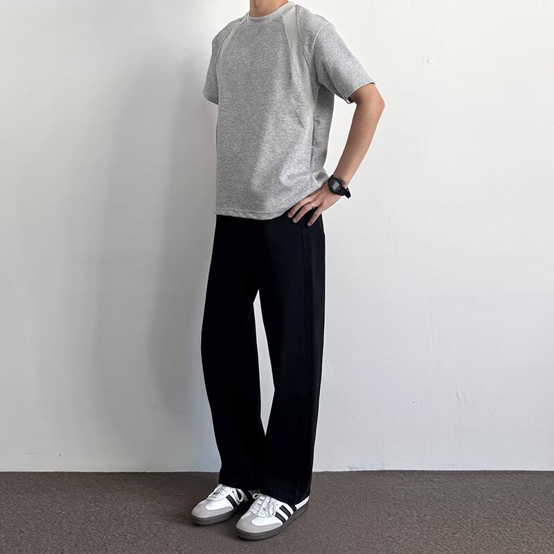 SWAMP AREA Men's American Retro Loose Straight Washed Denim Jeans