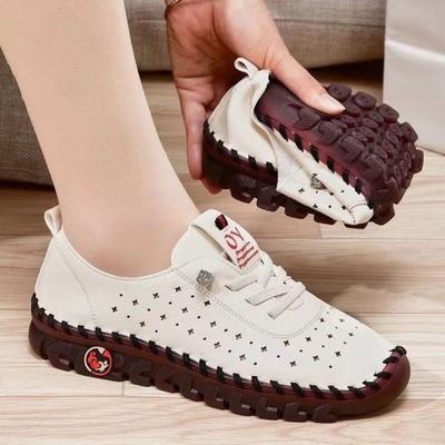 Zapato de Mujer Versátil Retro de Moda Verano Nuevo Zapatos Planos Redondos Comfor Antideslizantes Zapatos Casuales de Mujer Simples de Suela Blanda Zapato Deportivo de Mujer