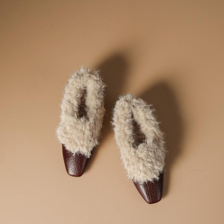 

Корейские туфли-лоферы на плоской подошве с одним ремешком, маленькие кожаные туфли, новинка 2025 года, пушистые туфли Мэри Джейн, женские зимние бархатные туфли 40 темно-коричневого