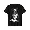 Men'S Border Collie T-Shirt - 100% Relaxed Fit Dog Lover Tee Suitable for Dad, Husband, Grandpa - Machine Washable Casual Wear & Festival Gift Idea