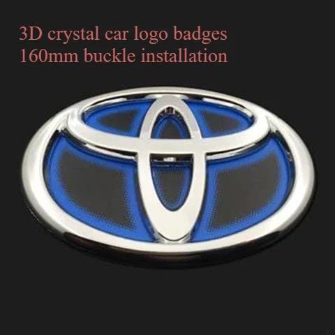 1PC 3D crystal car logo badges car Front grille sign 160mm for Toyota Highlander Camry RAV4 CHR Avalon hybrid car accessories