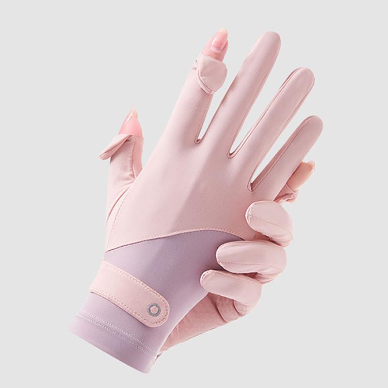 Lady Sunscreen Ice Silk Gloves Female Summer Sun Protection Gloves Fashion Cycling Driving Running Mittens Thin Anti-UV Gloves