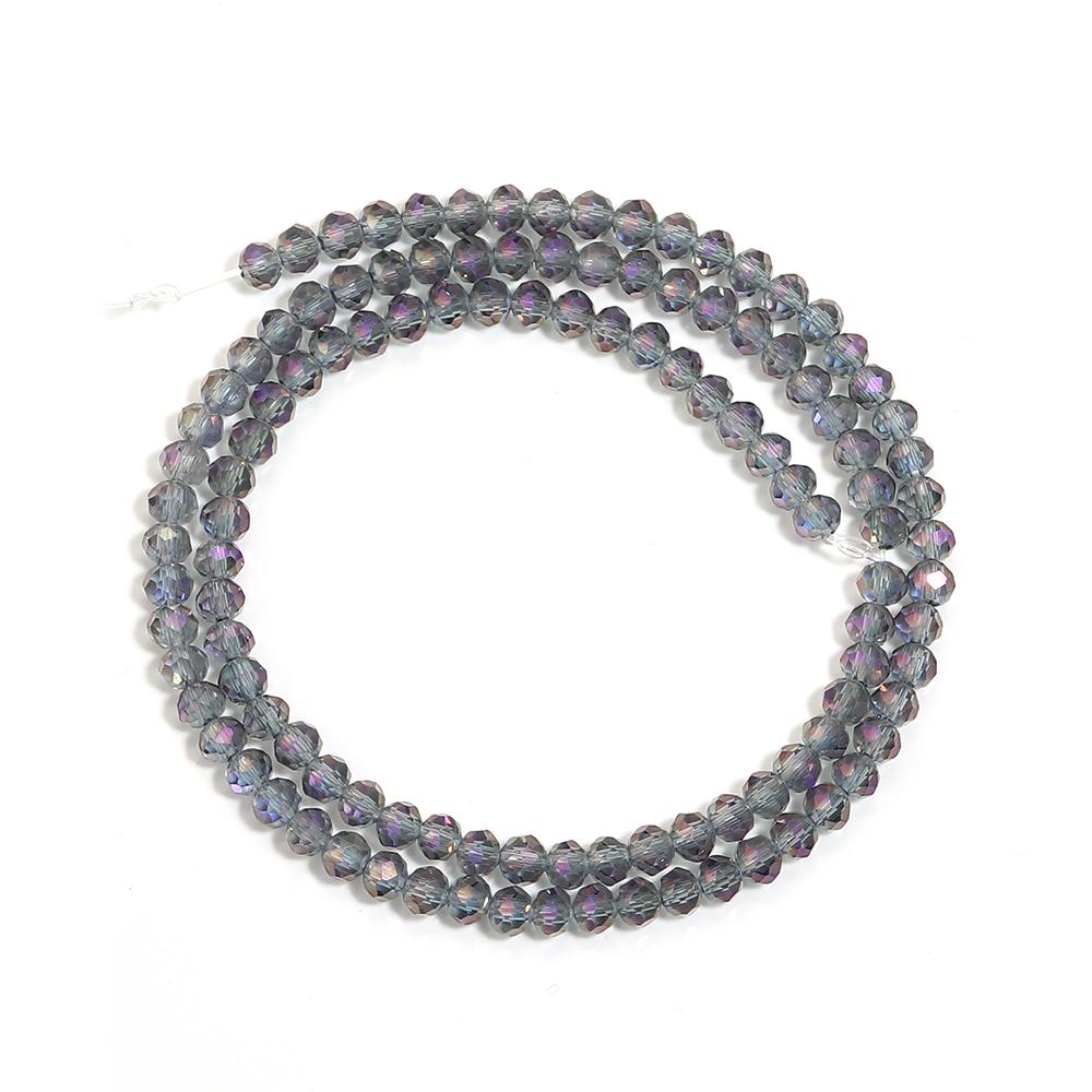 4/6/8mm Transparent Purple Faceted Crystal Beads Abacus Glass Loose Beads For Jewelry Making DIY Bracelet Necklace Accessories