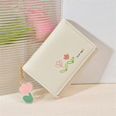 Wallets Floral Pattern Small Wallets Women Soft PU Leather Mini Coin Bag Ladies Card Holder Fashion Purse Female