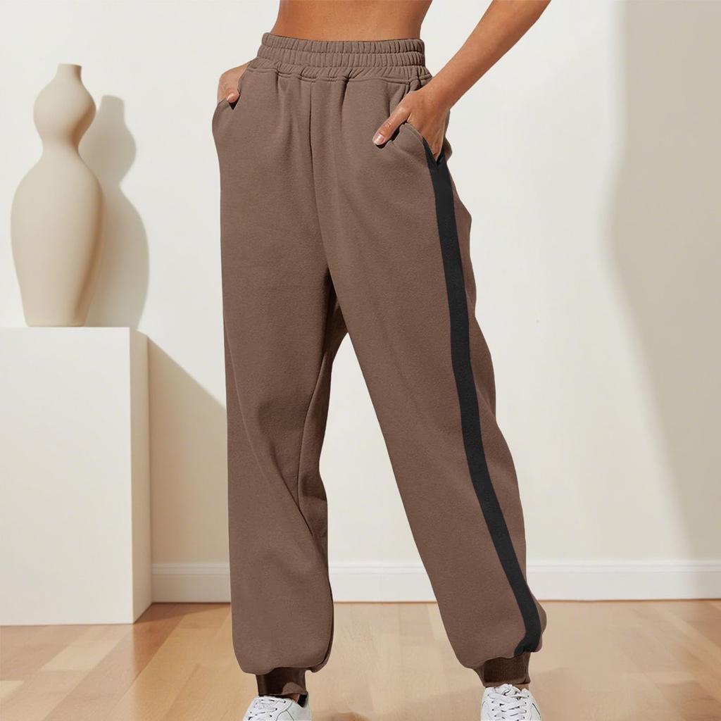Women Elastic Waist Cuff Pants Trousers Summer Loose Fit Hiking Jogger Pant With Pocket